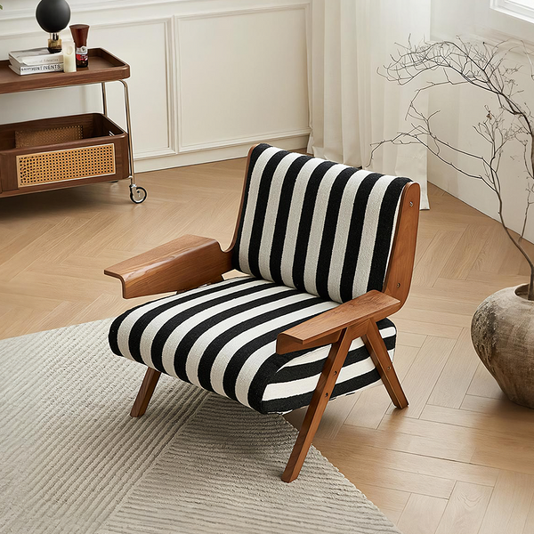 Alba Armchair Vintage, Armchair With Wood, Solid Wood