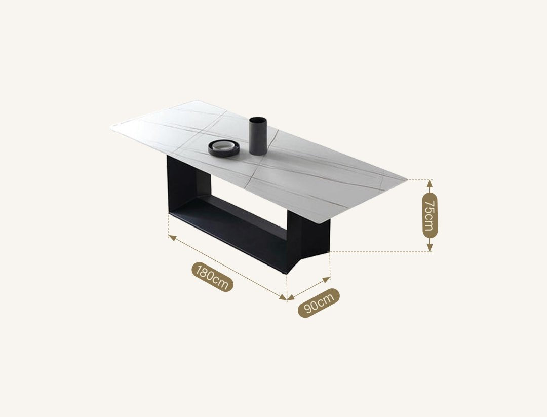 Alme Dining Table, Black Base - Miola