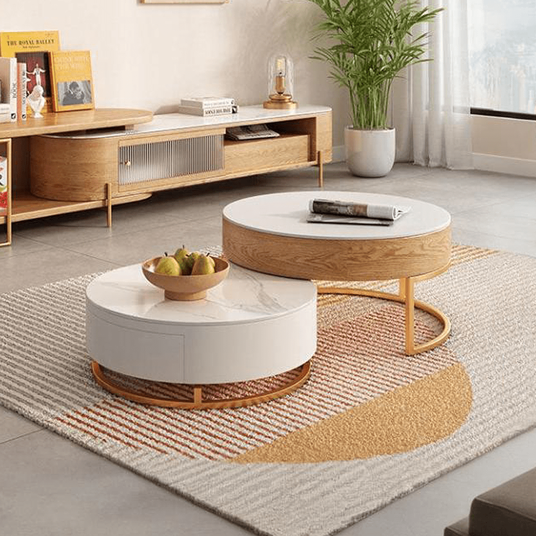 Amanda Living Room Set, Amanda Coffee Table and TV Stand, Light Oak - Miola