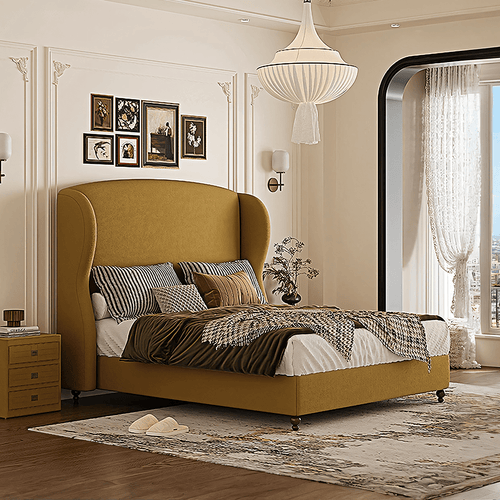 Amara Wingback Double Bed, King Size - Miola