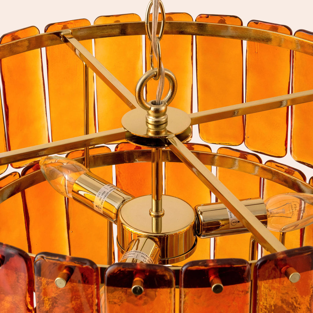 Amber large glass chandelier ceiling light - Miola