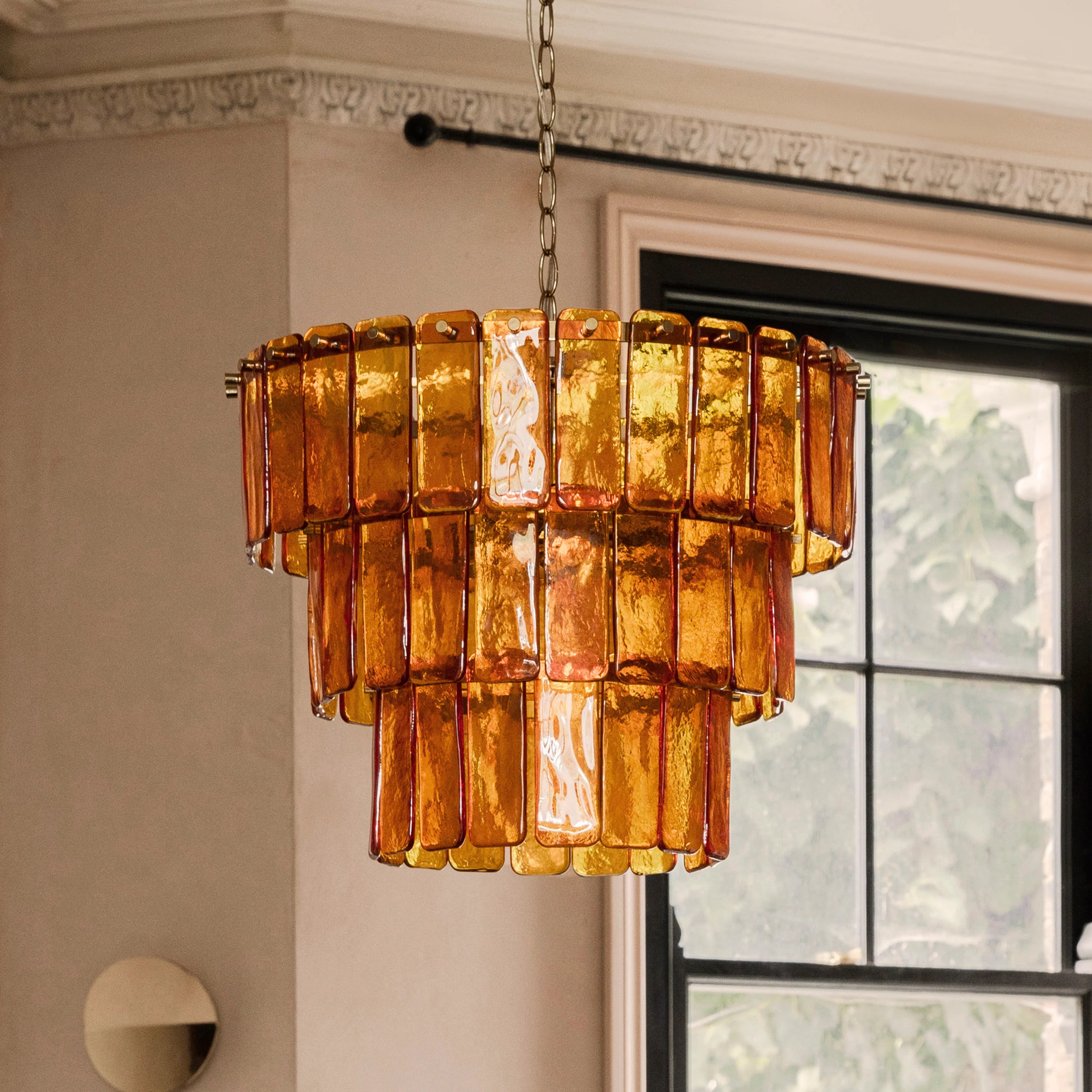 Amber large glass chandelier ceiling light - Miola