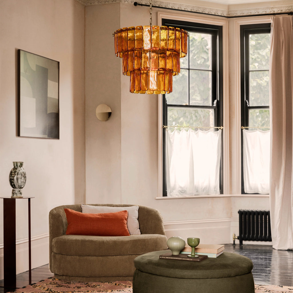 Amber large glass chandelier ceiling light - Miola