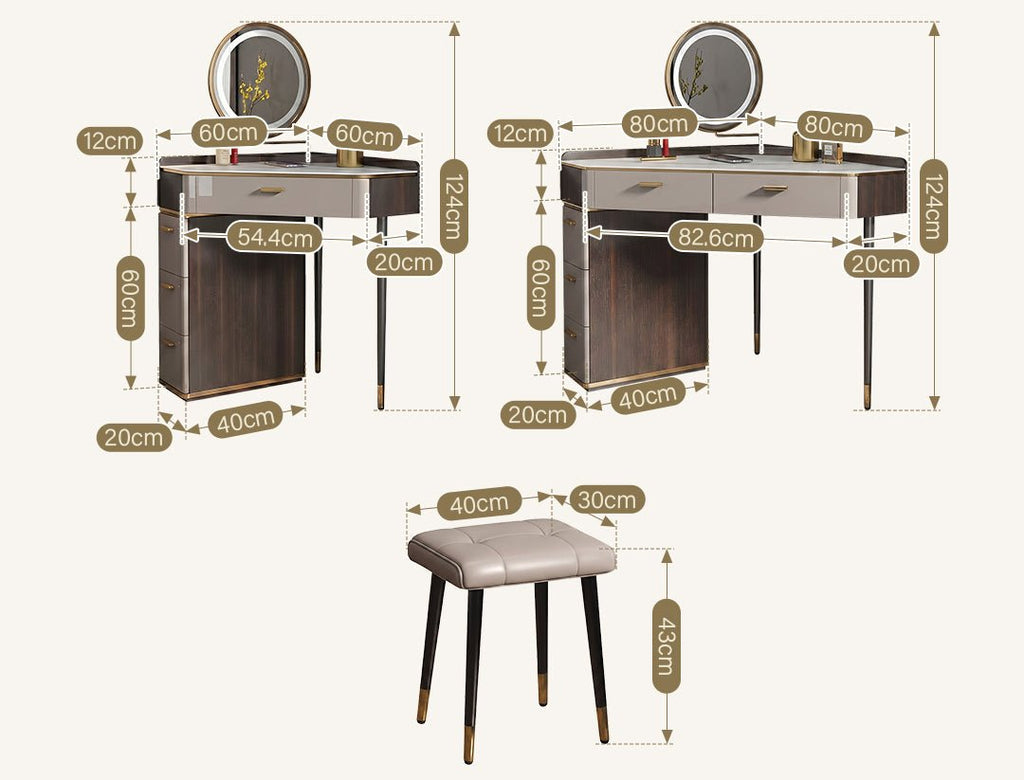 Amigo Small Corner Dressing Table, Slimline Dressing Table, With LED Mirror - Miola