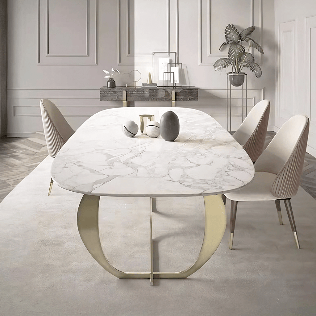 Arpen Dining Table, Marble, Dining Table Set - Miola