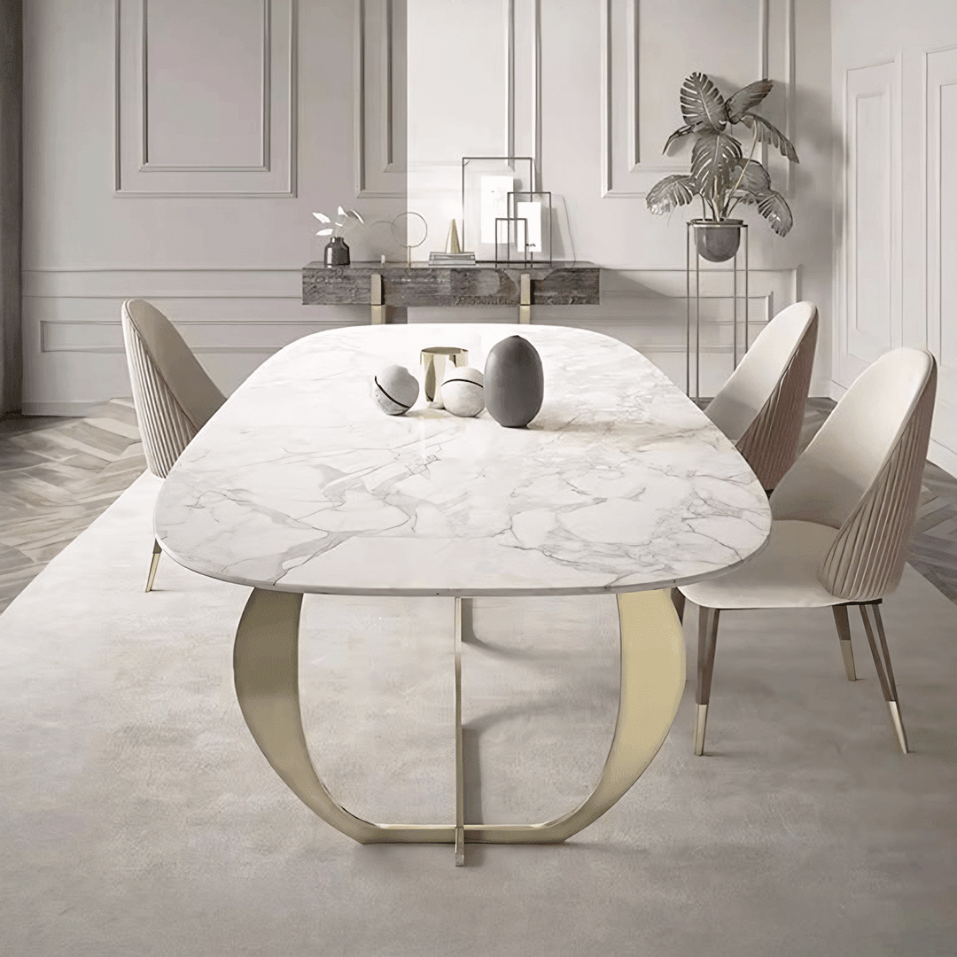 Arpen Dining Table, Marble, Dining Table Set - Miola
