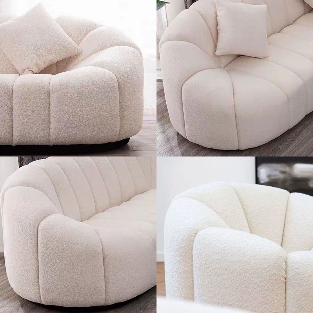 Arsav Pumpkin Armchair, White Boucle - Miola