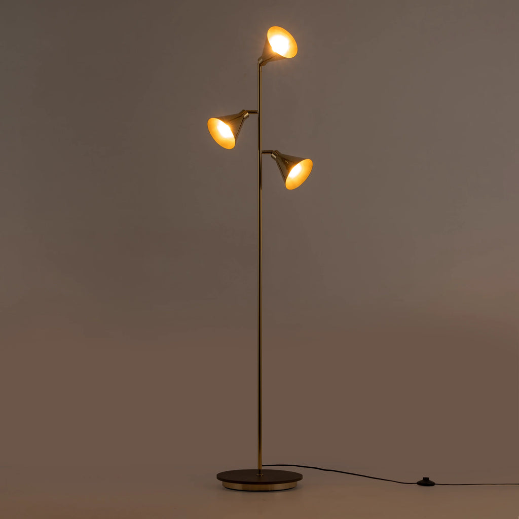 Brass cone floor lamp - Miola