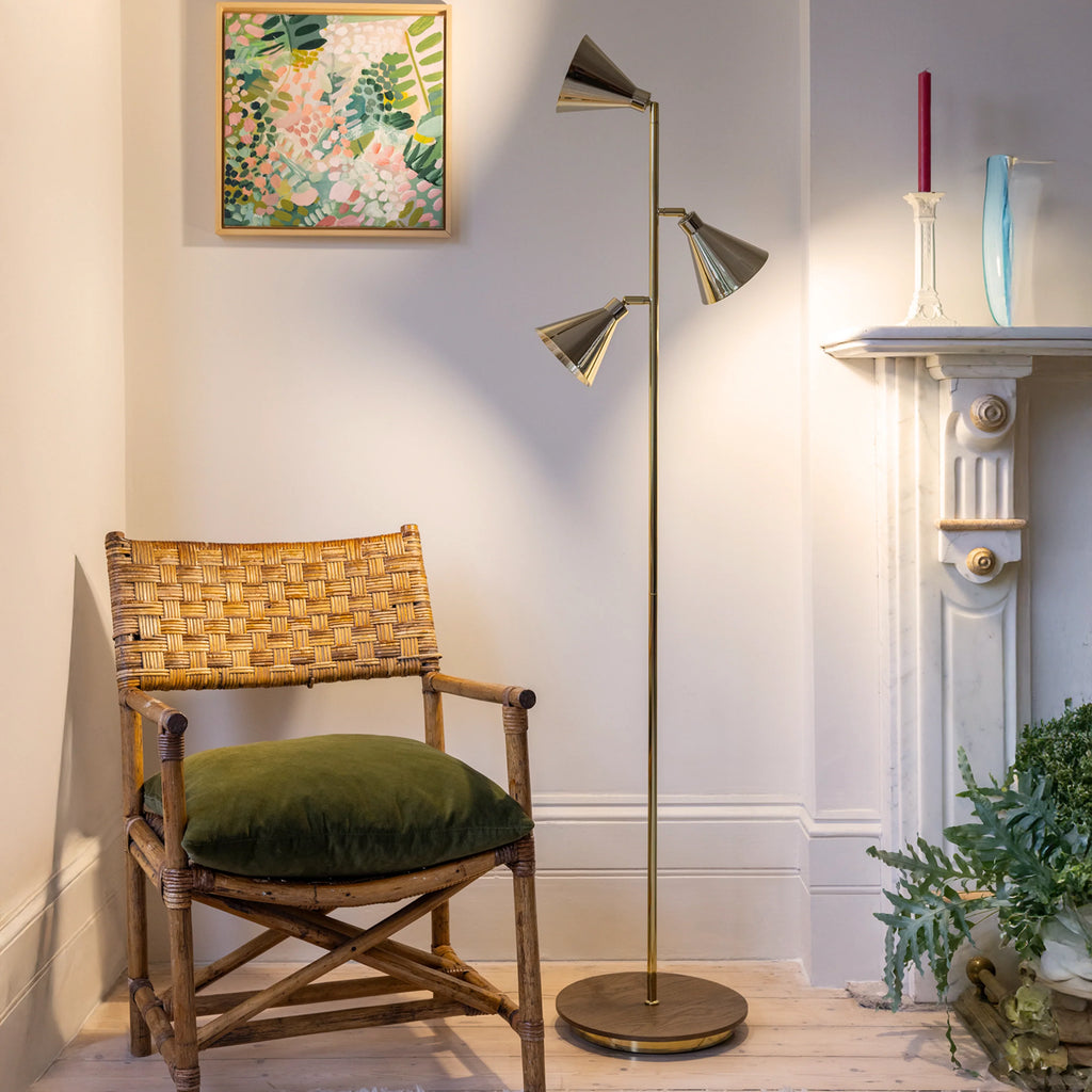 Brass cone floor lamp - Miola