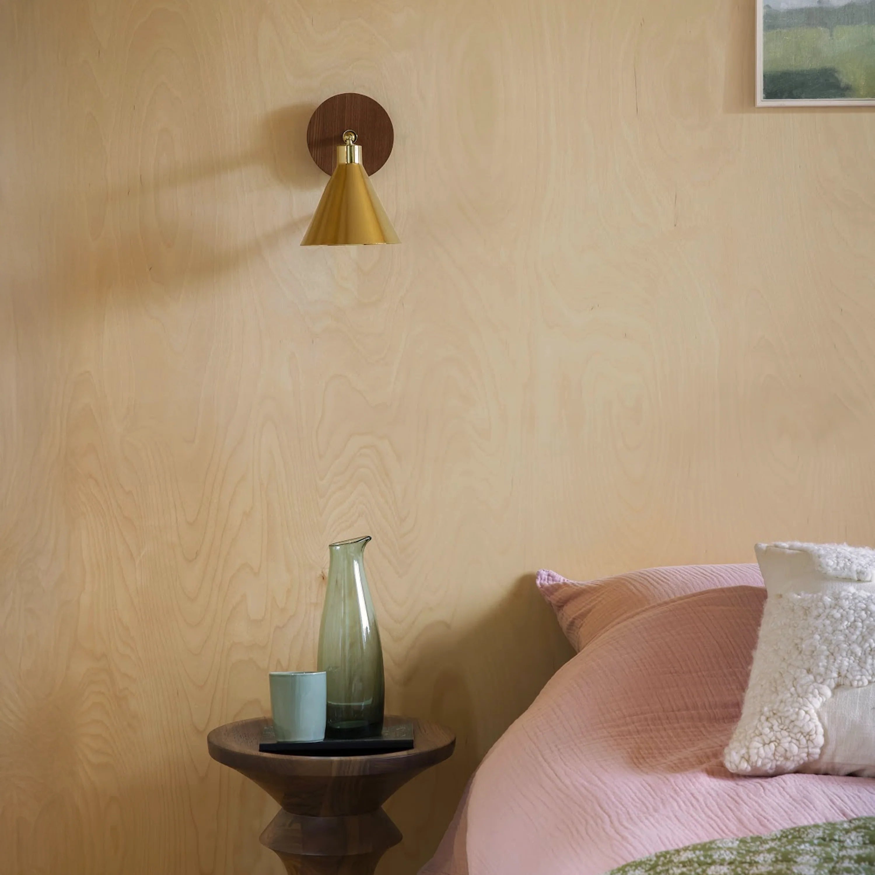 Brass cone floor lamp - Miola