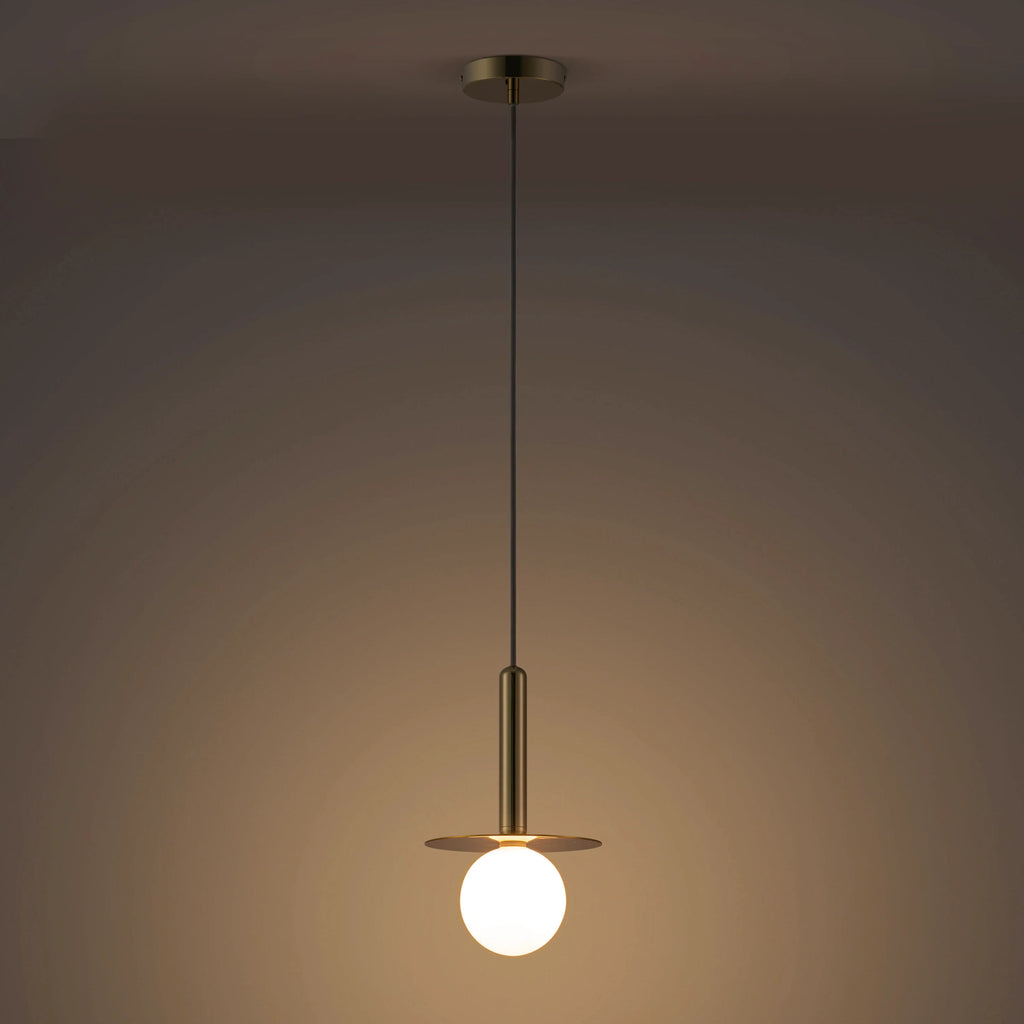 Brass disk pendant ceiling light - Miola
