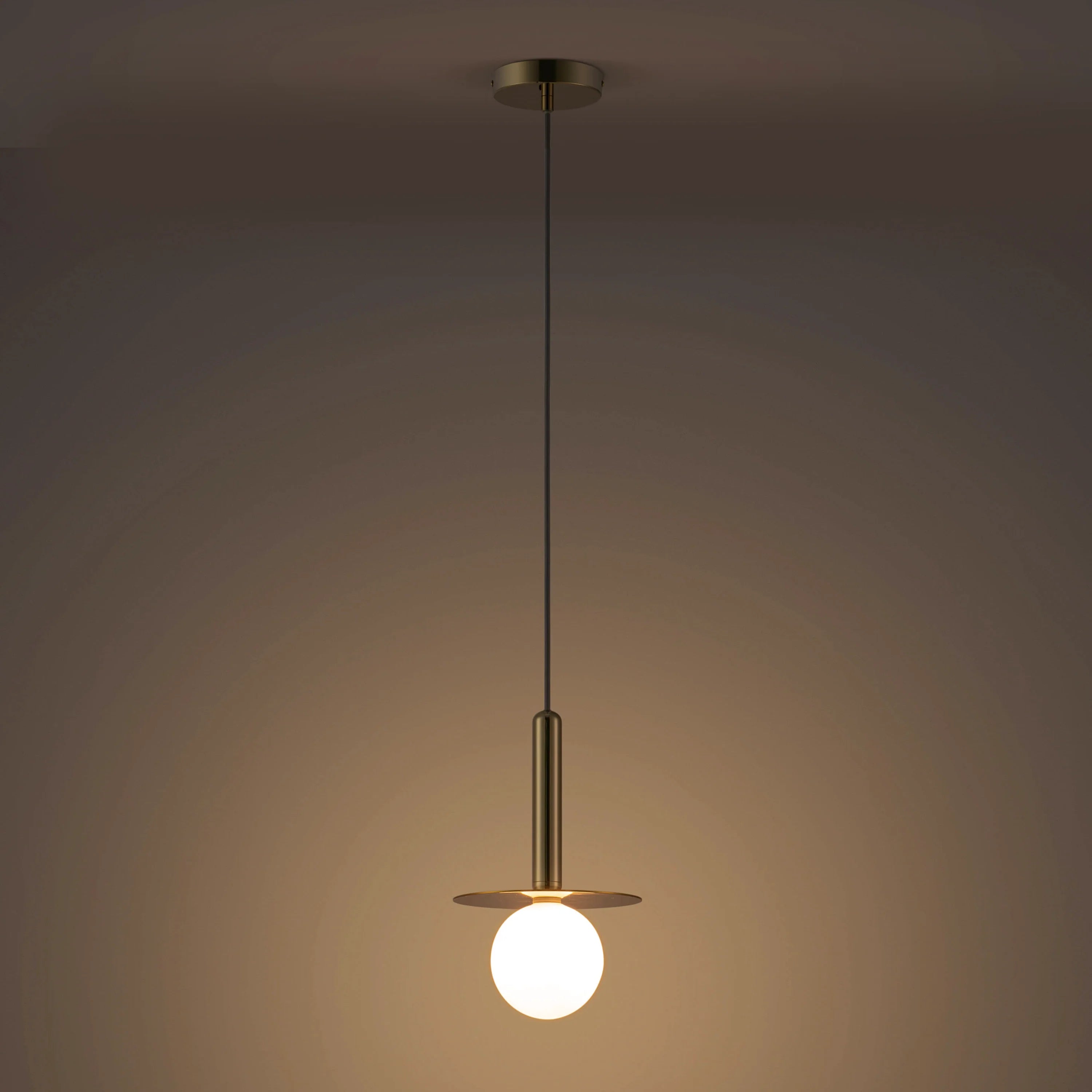 Brass disk pendant ceiling light - Miola