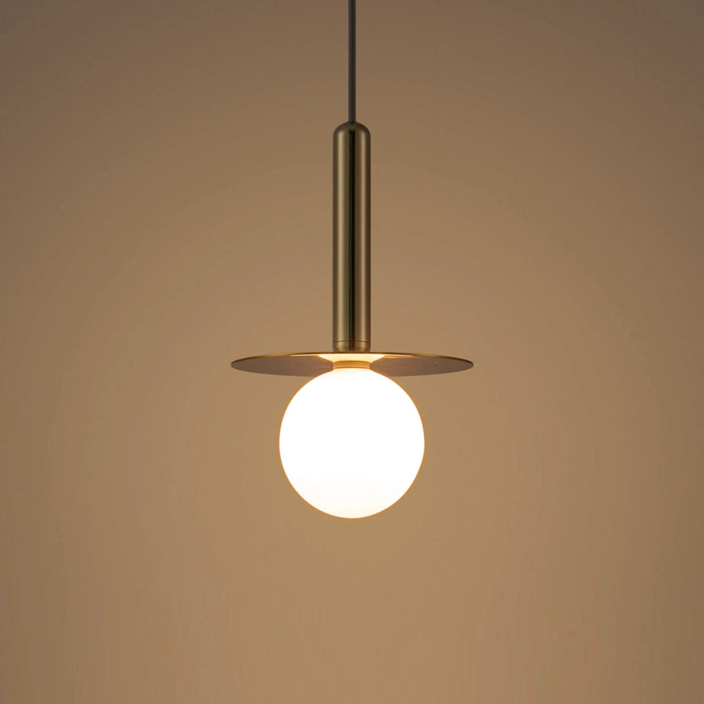 Brass disk pendant ceiling light - Miola
