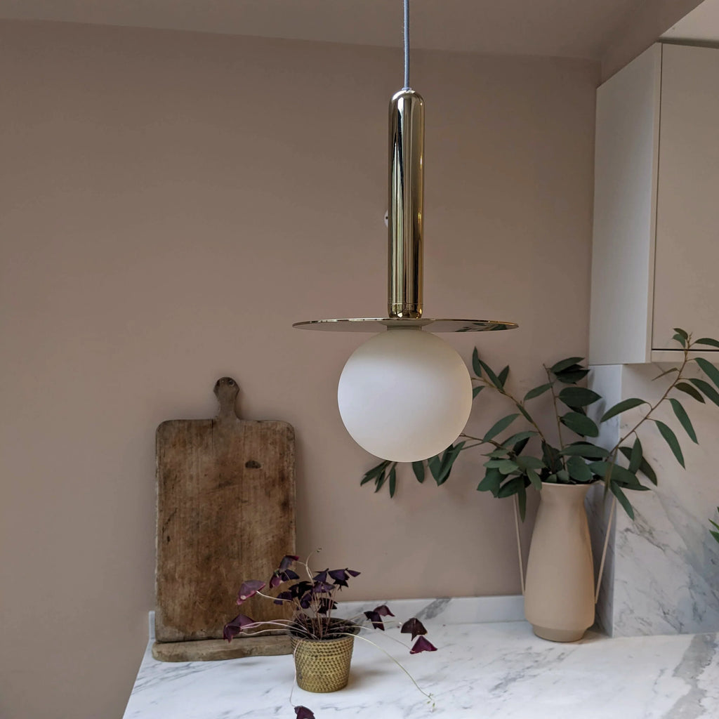 Brass disk pendant ceiling light - Miola