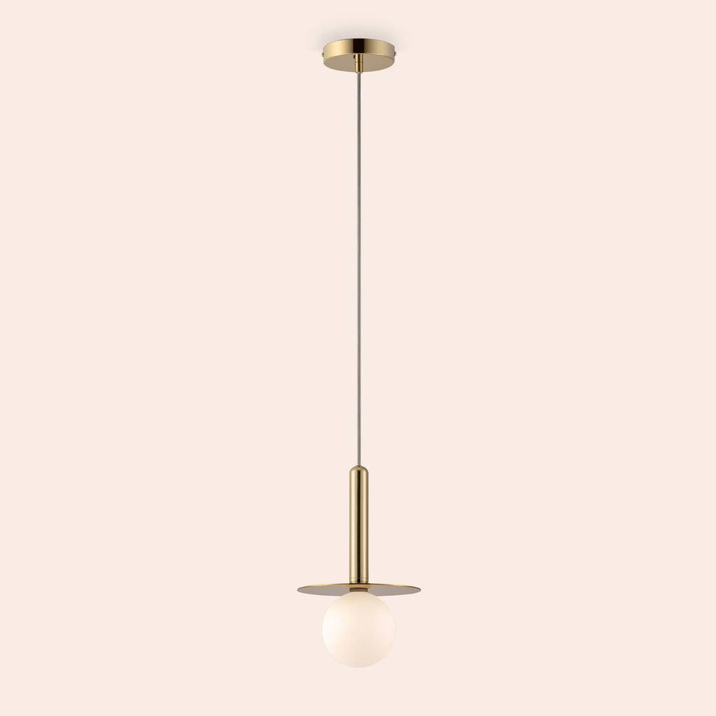 Brass disk pendant ceiling light - Miola