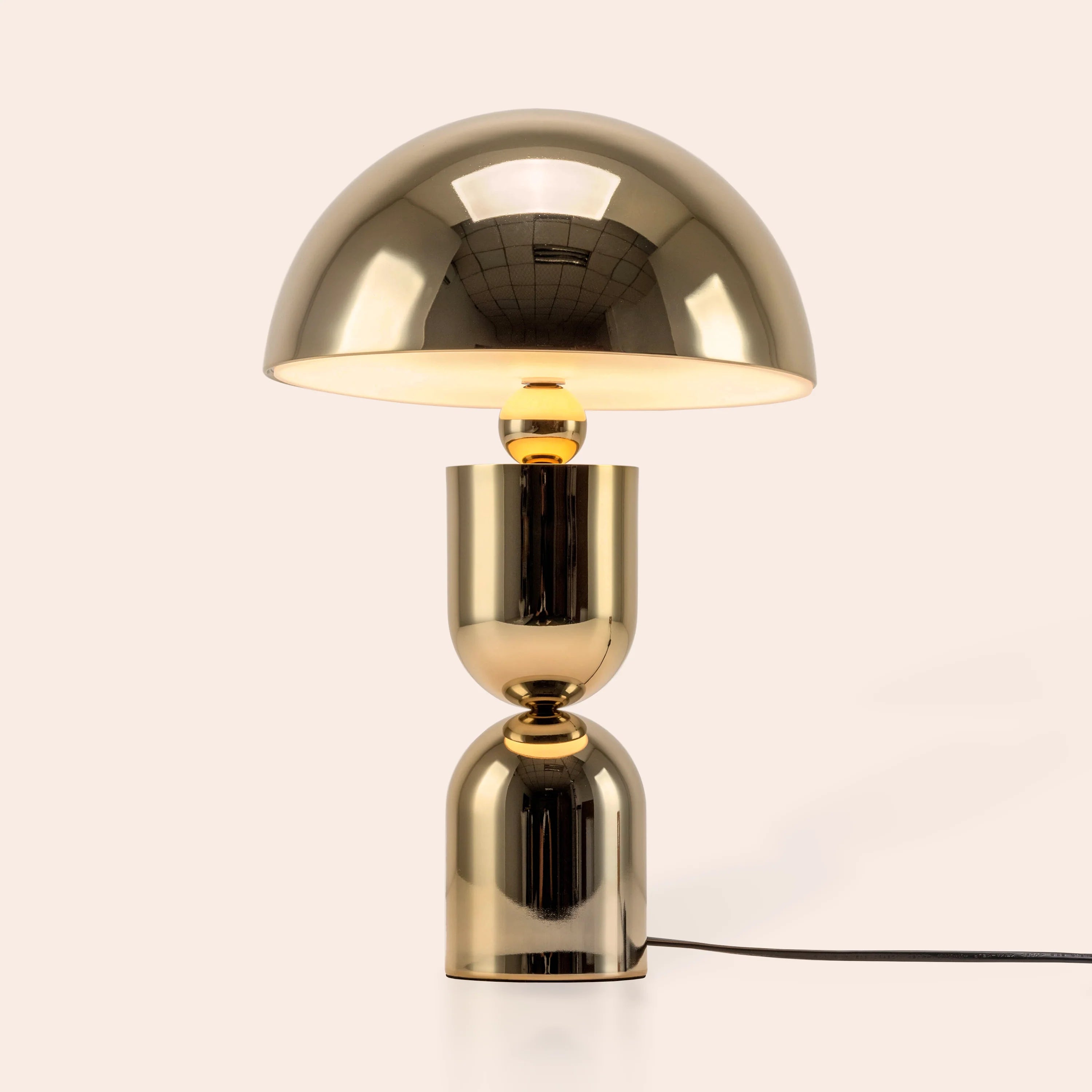 Brass dome mushroom table lamp