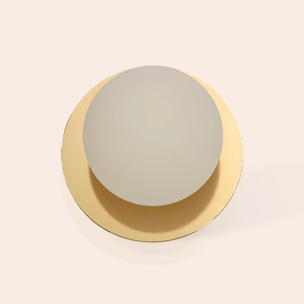 Brass opal disk cordless table lamp - Miola