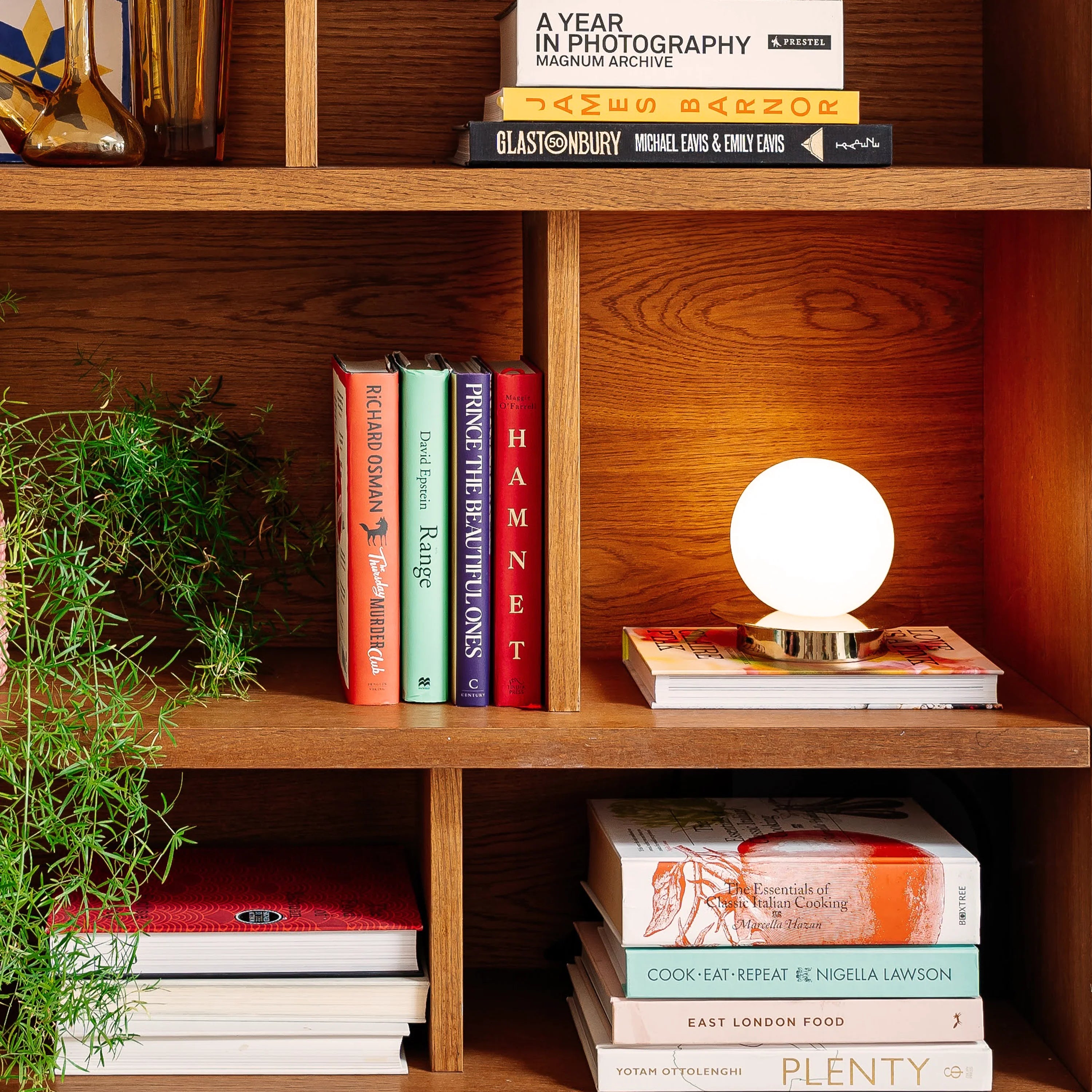 Brass opal disk cordless table lamp