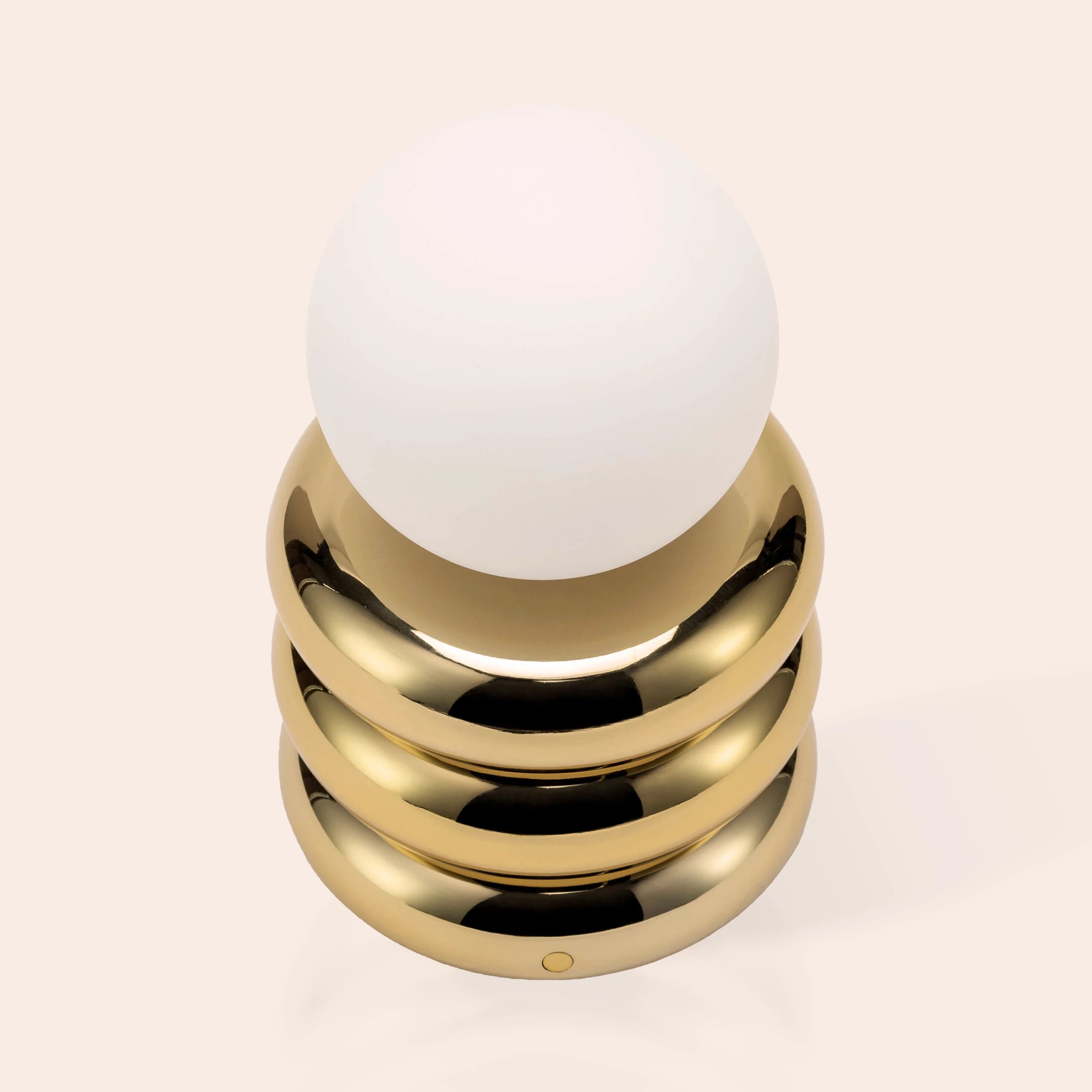 Brass tube cordless table lamp