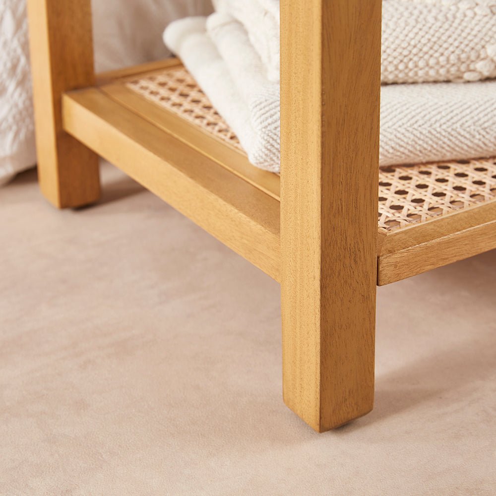 Bali Rattan Bench with Storage Shelf - Miola
