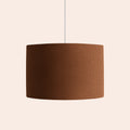 Bark brown check lined drum shade - Miola