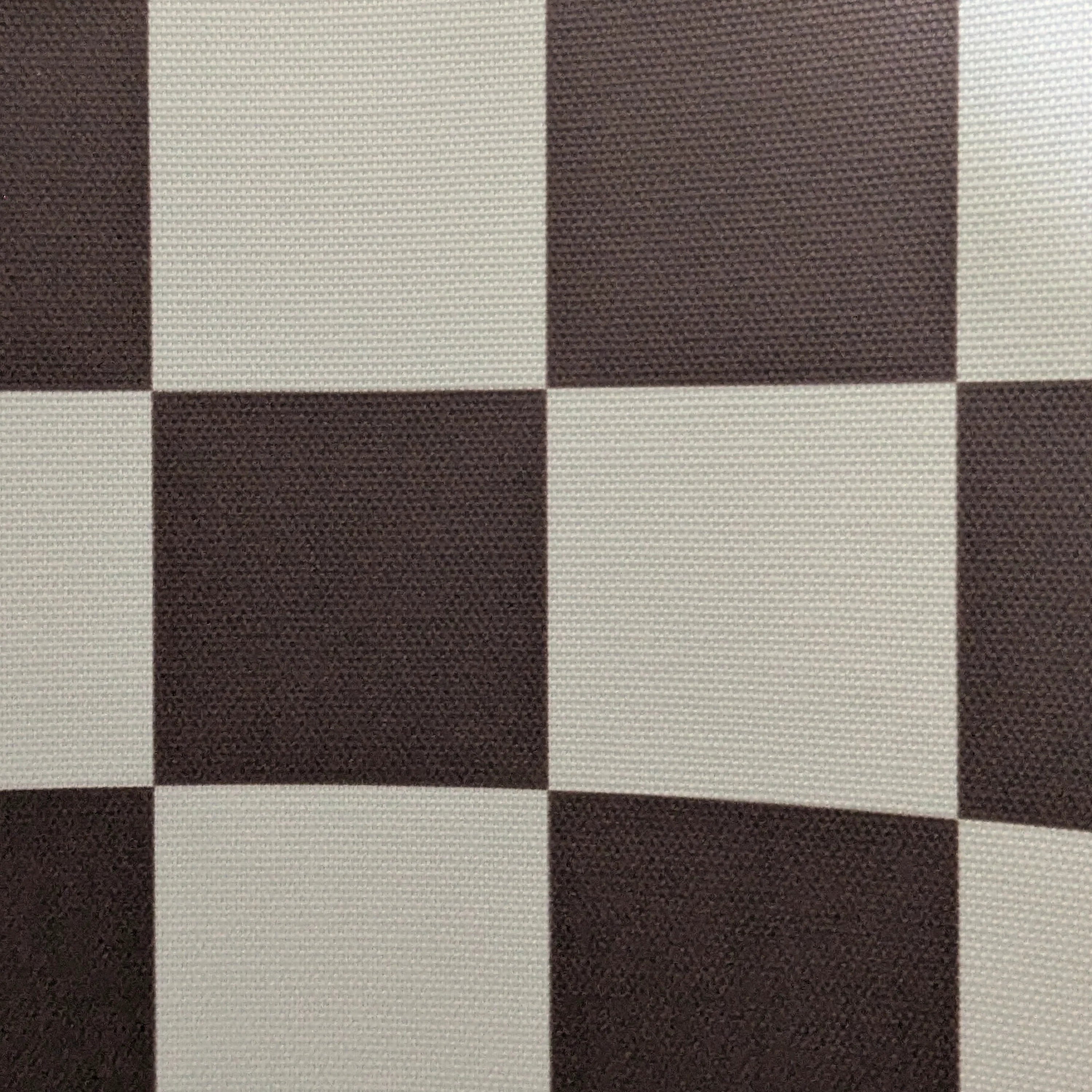 Bark brown check lined drum shade - Miola