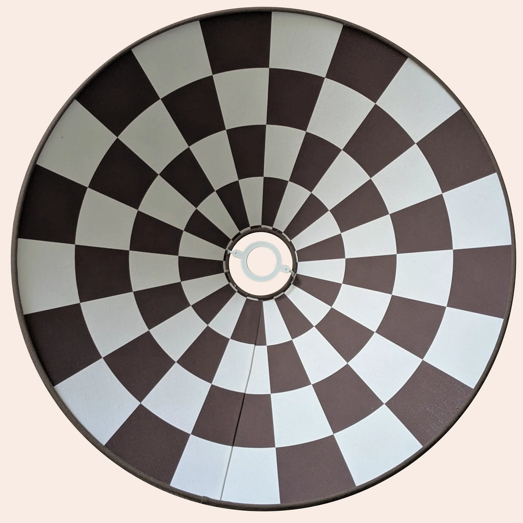 Bark Brown Check Lined Cone Shade - Miola