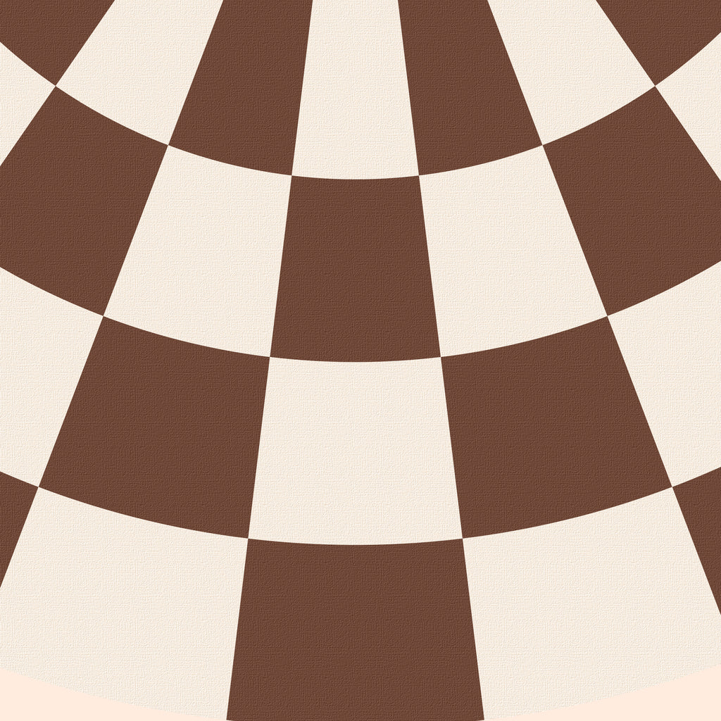 Bark Brown Check Lined Cone Shade - Miola