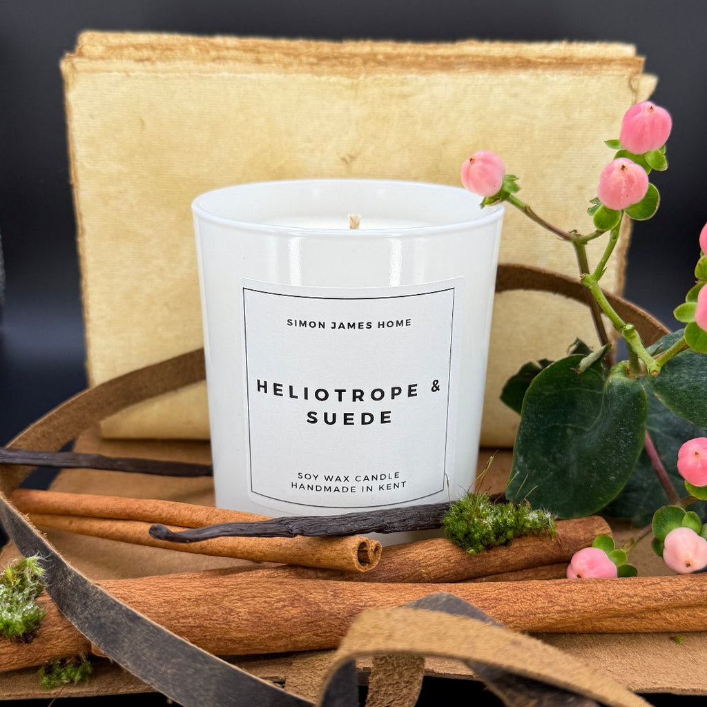 Heliotrope & Suede Candle - Handmade Soy Wax - Miola