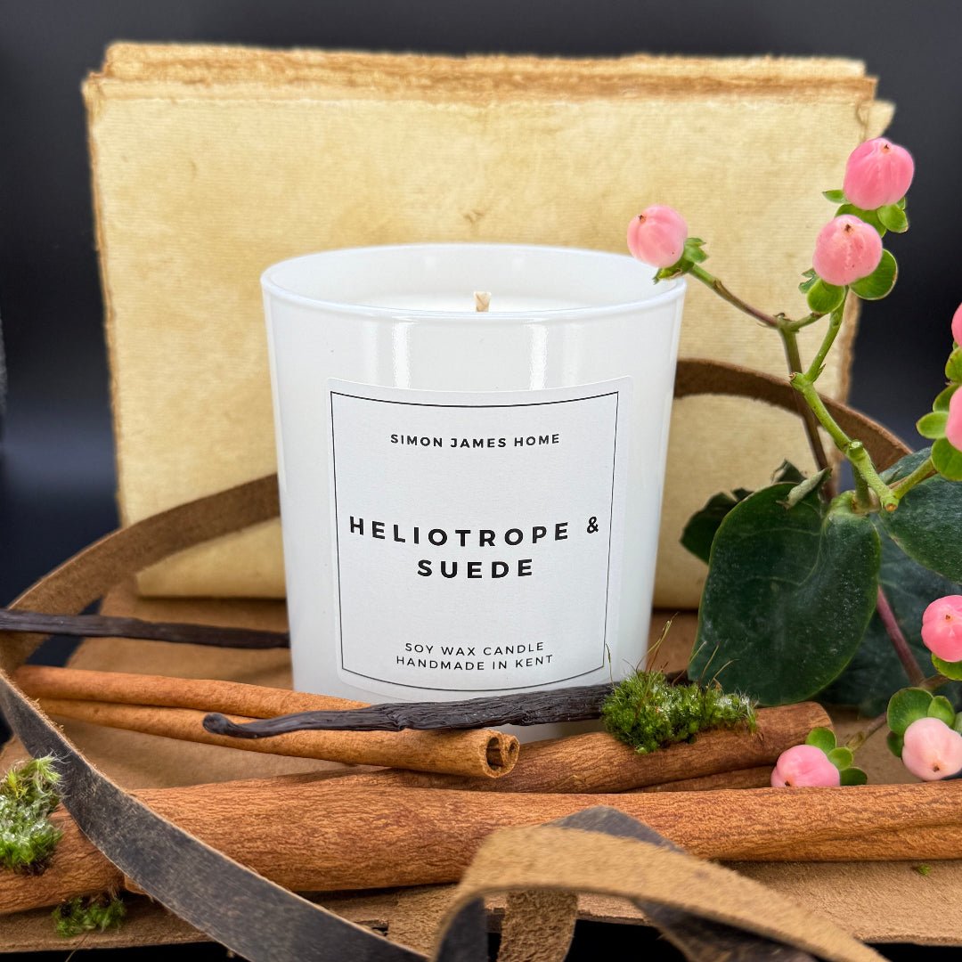 Heliotrope & Suede Candle - Handmade Soy Wax - Miola