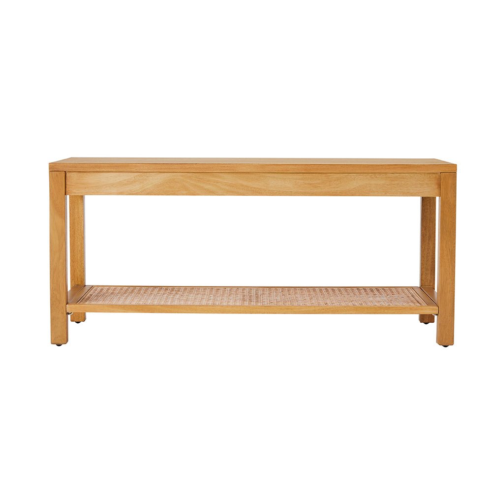 Bali Rattan Bench with Storage Shelf - Miola