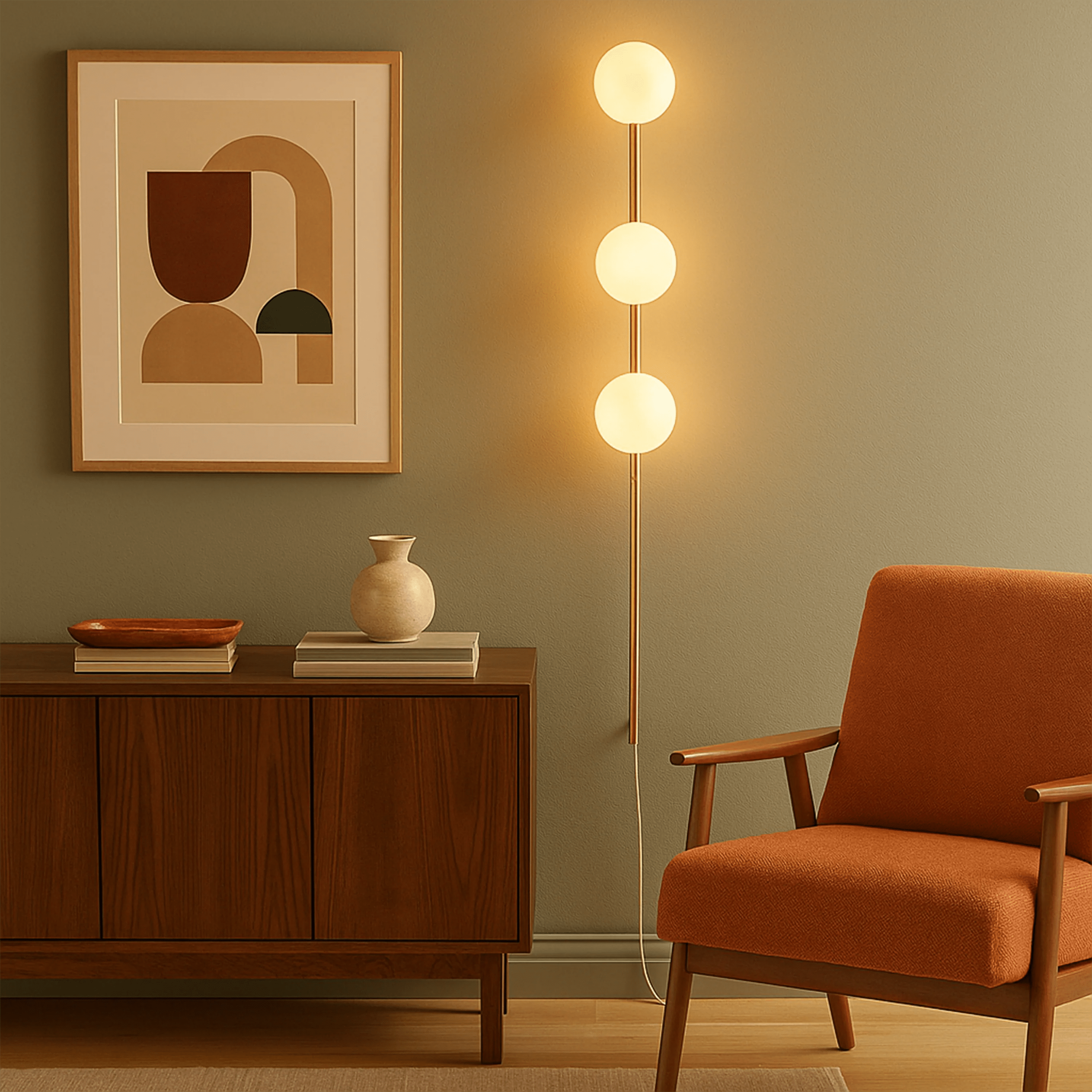 Brass bar plug - in wall light - Miola