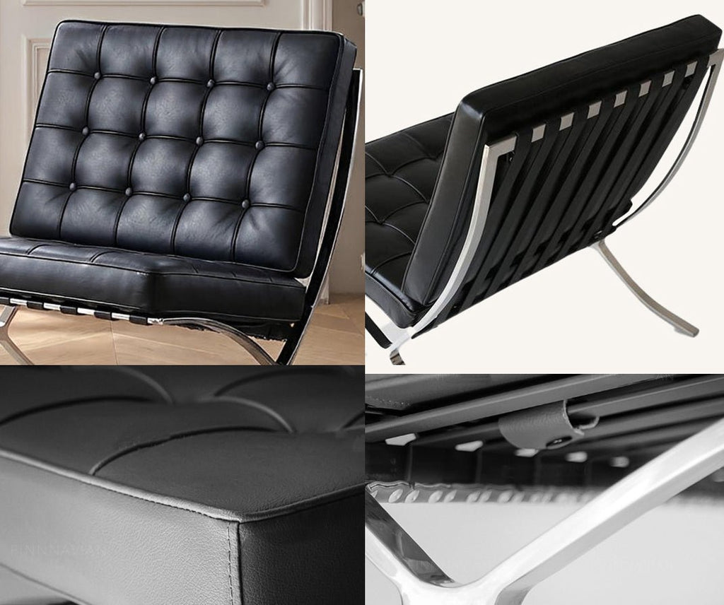 Barcelona Chair And Ottoman, Real Leather - Miola