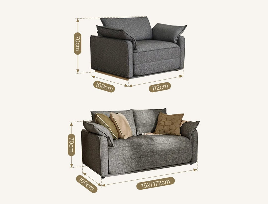 Barghouti Two Seater Sofa Bed, Linen - Miola