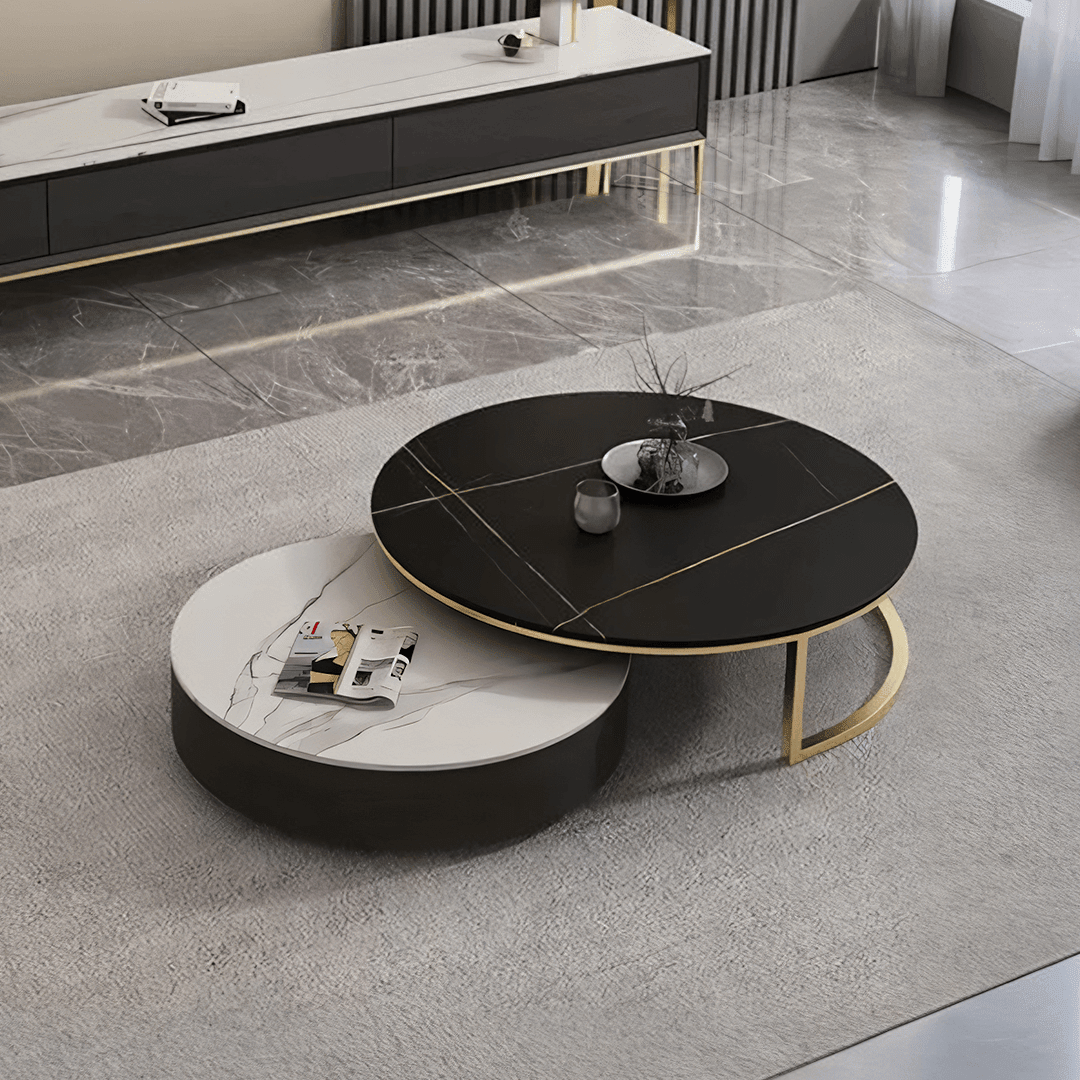 Bigbiglife Nesting Coffee Table With TV Stand, Sintered Stone - Miola
