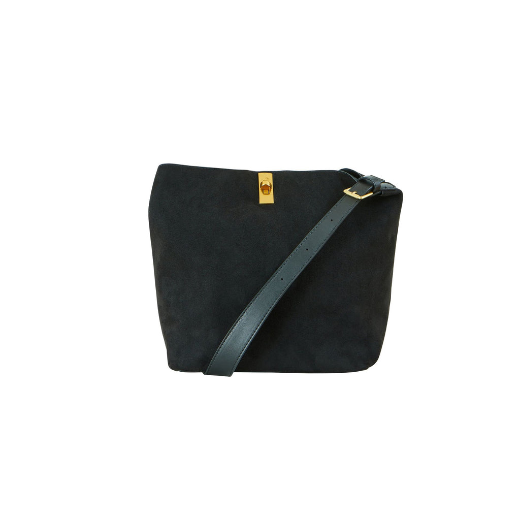 Black Faux Suede Bag
