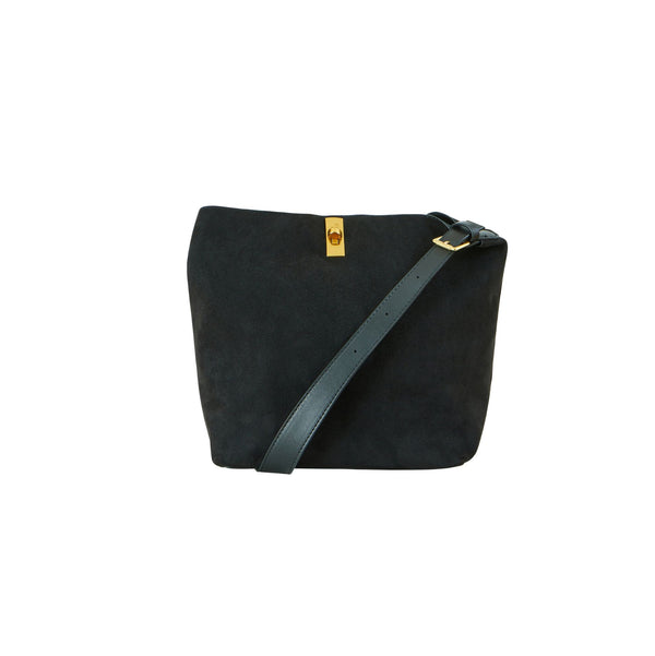Black Faux Suede Bag - Miola