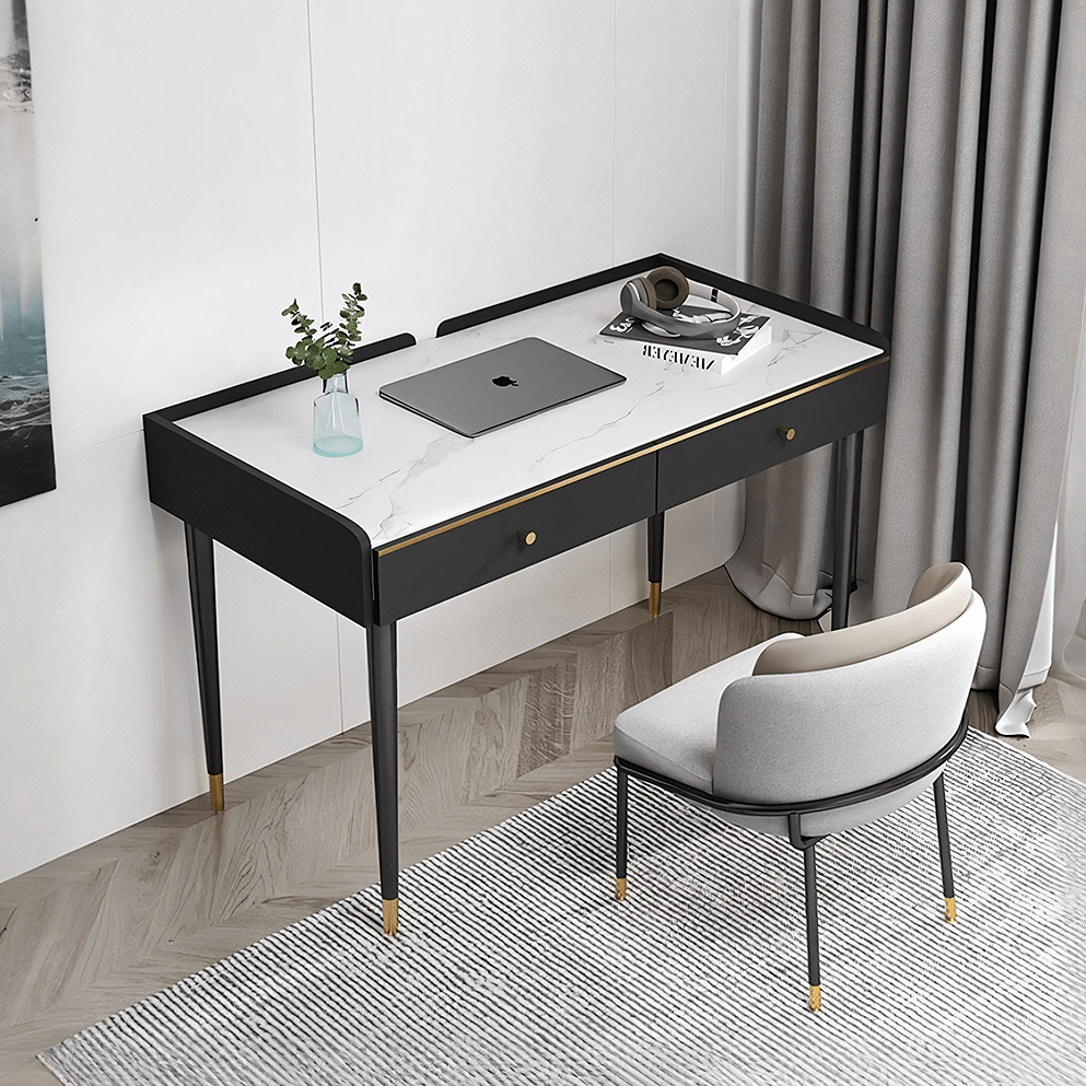 Bodden Office Desk, Sintered Stone - Miola