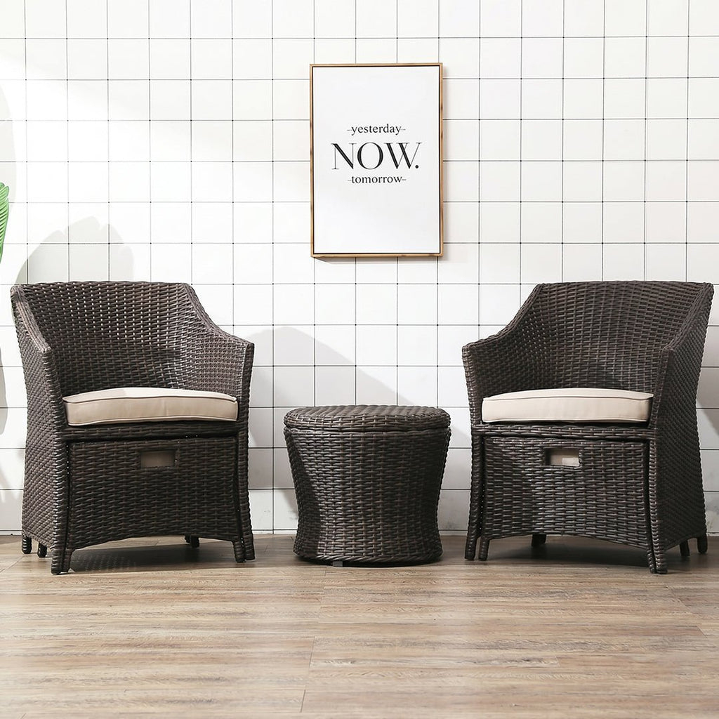 Bosco Rattan Garden Armchair And Ottoman, Indoor/ Outdoor Furniture - Miola
