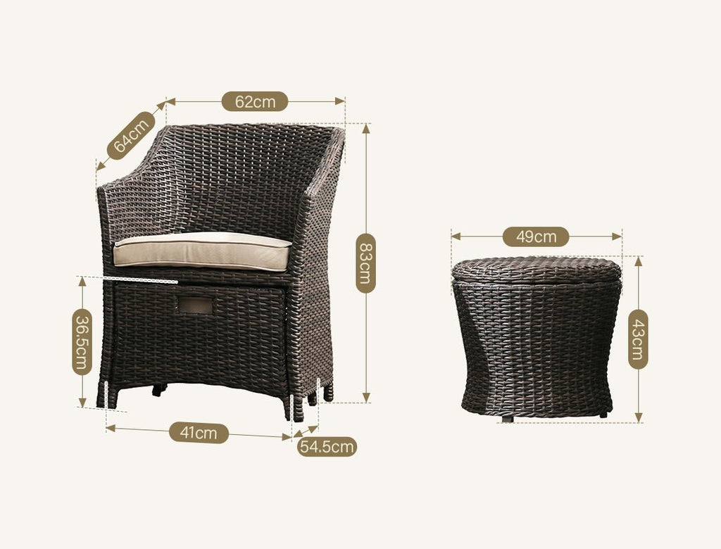 Bosco Rattan Garden Armchair And Ottoman, Indoor/ Outdoor Furniture - Miola