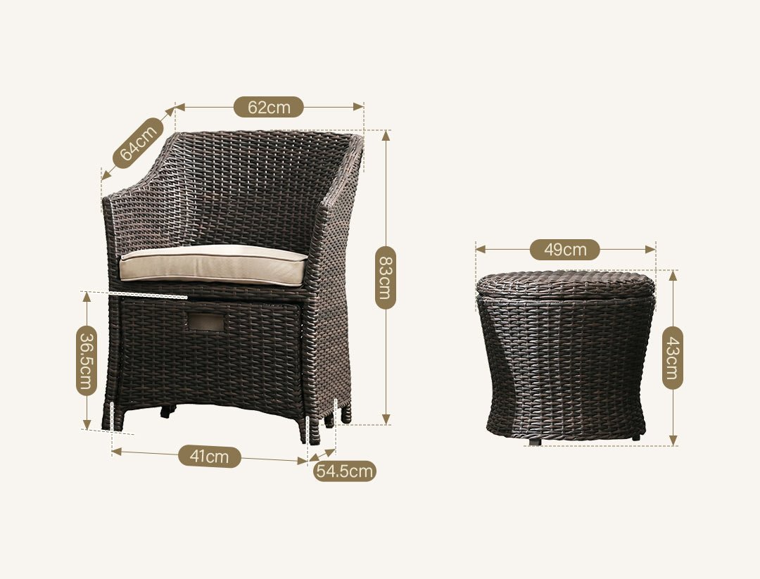 Bosco Rattan Garden Armchair And Ottoman, Indoor/ Outdoor Furniture - Miola
