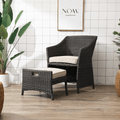 Bosco Rattan Garden Armchair And Ottoman, Indoor/ Outdoor Furniture - Miola