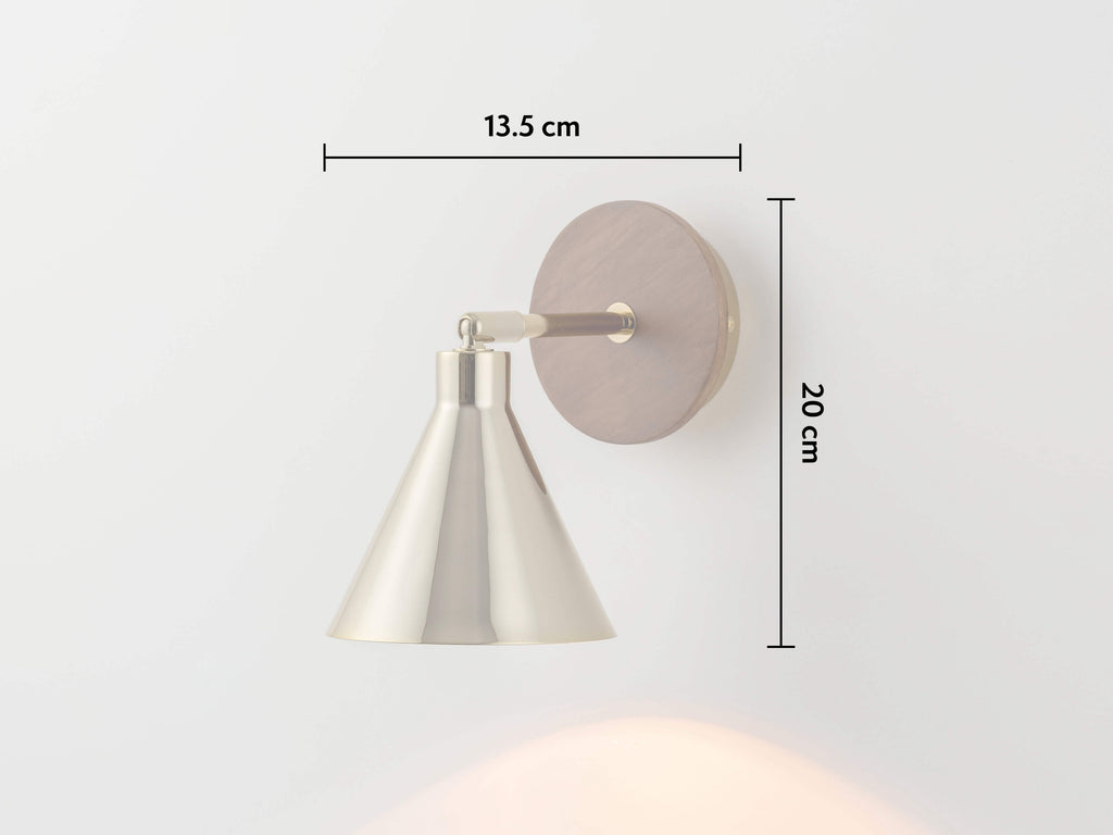 Brass cone wall light - Miola