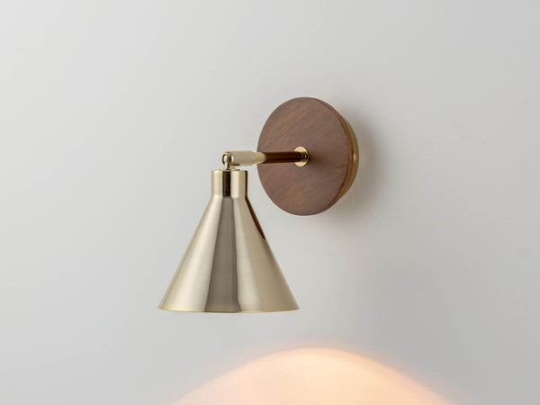 Brass cone wall light - Miola