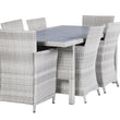 Load image into Gallery viewer, 6 Seater Rectangular Rattan and Polywood Grey Garden Dining Set 200cm
