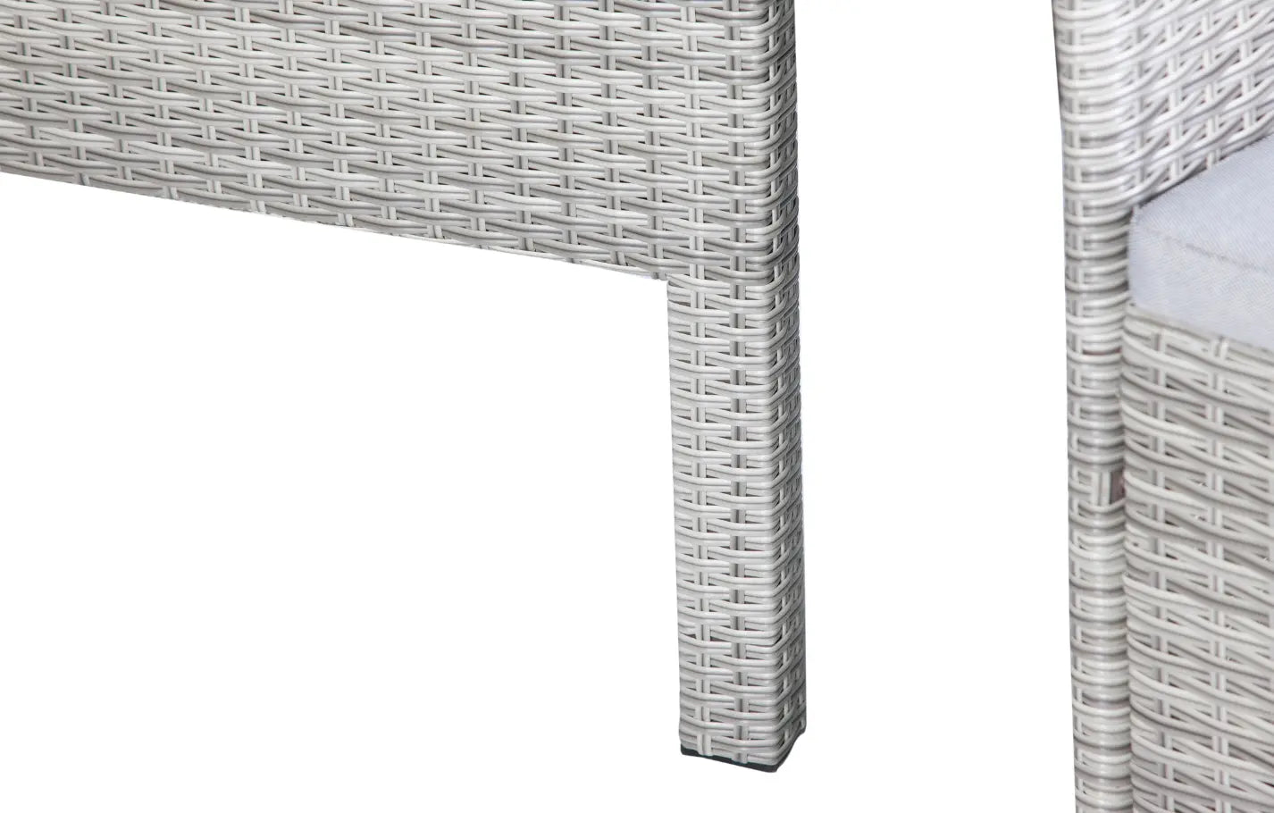 6 Seater Rectangular Rattan and Polywood Grey Garden Dining Set 200cm