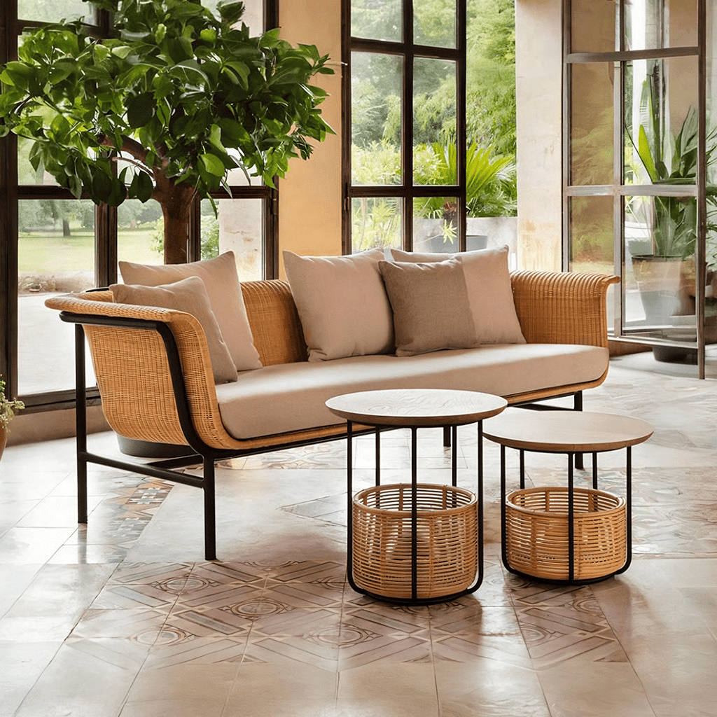 Budron Rattan Single Sofa, Two Seater, Indoor/ Outdoor Furniture - Miola