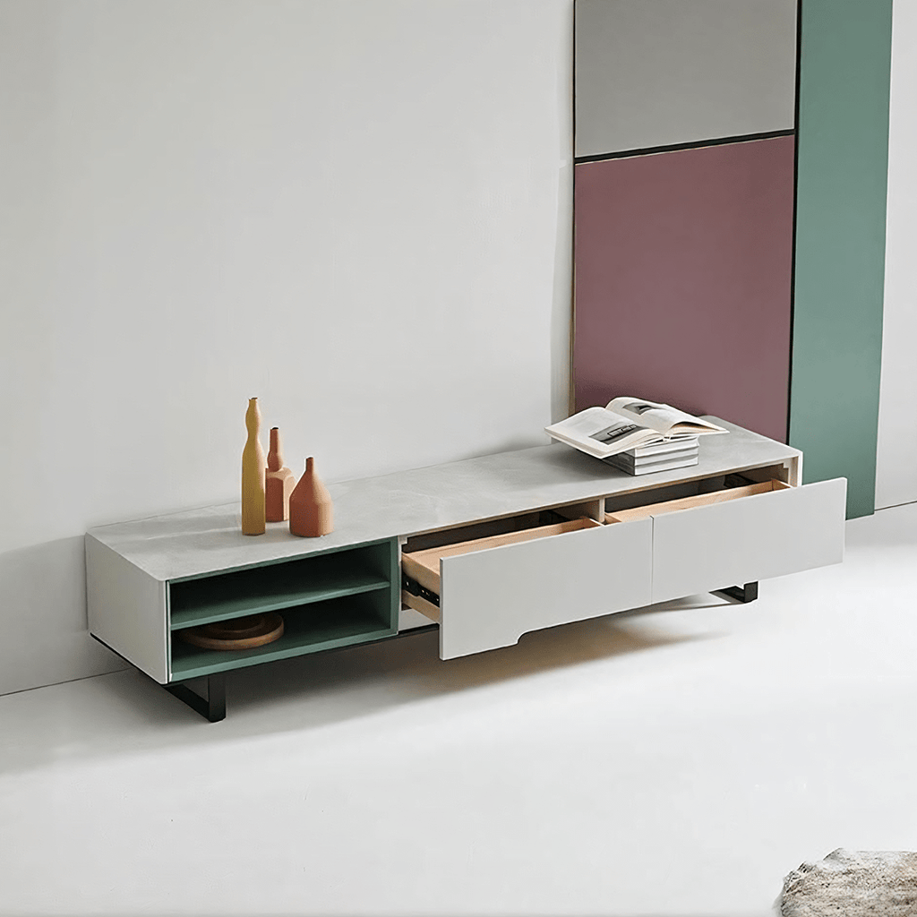 CASA TV Stand, White And Green - Miola