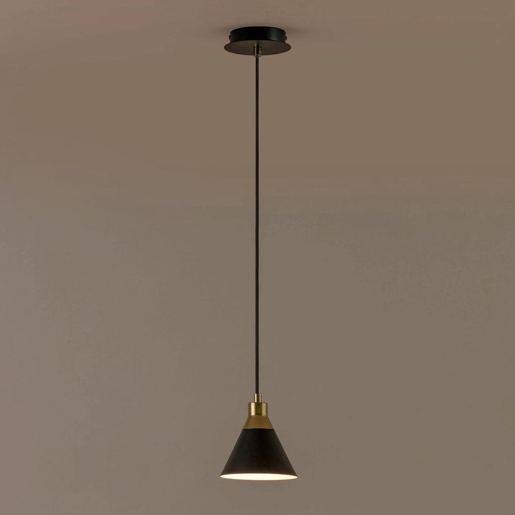 Charcoal grey cone pendant ceiling light - Miola