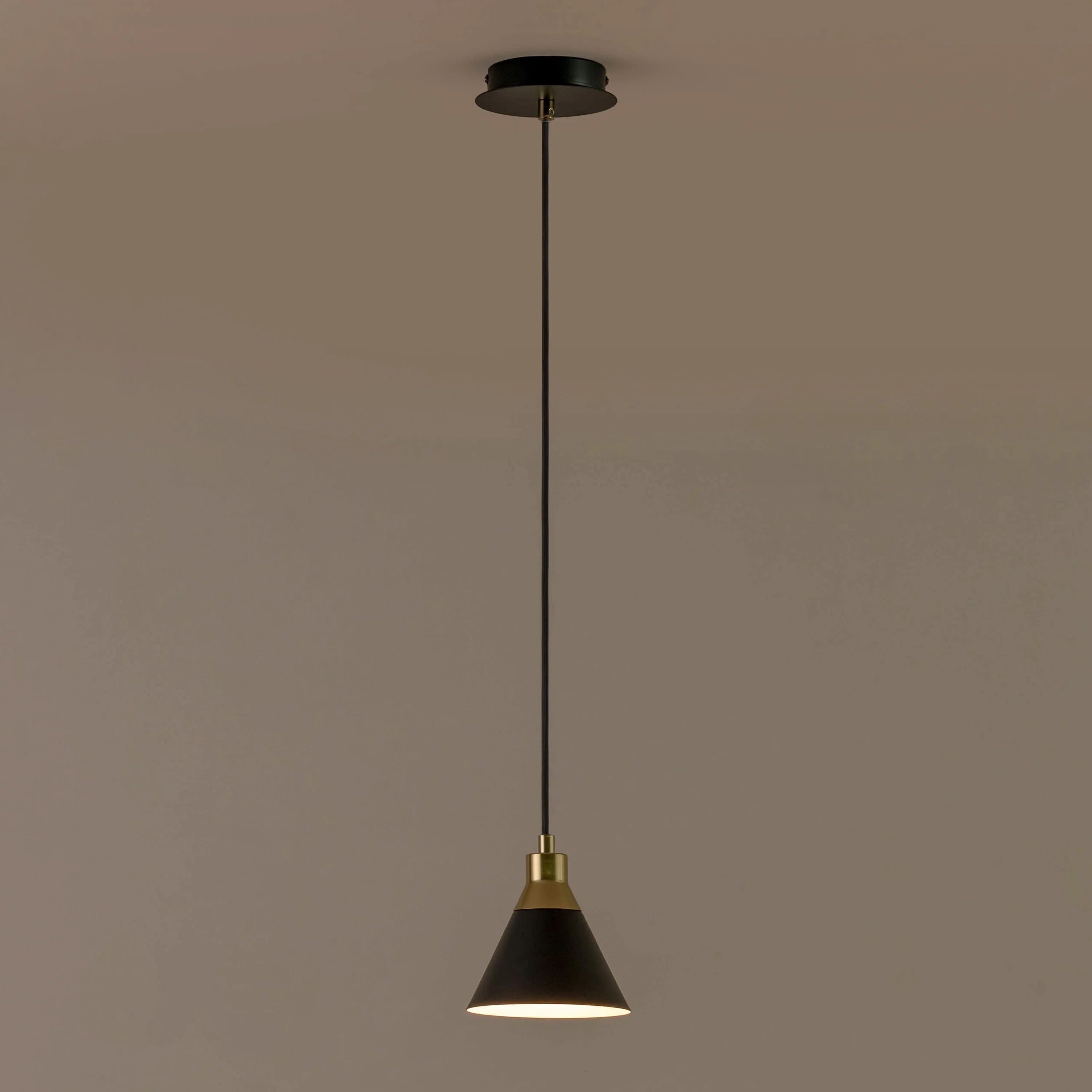 Charcoal grey cone pendant ceiling light - Miola